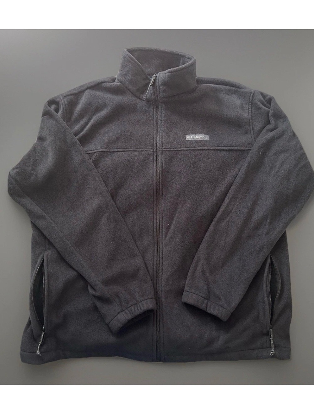 Columbia Men's Black Full Zip Fleece Jacket w/ Zipped Pockets XXL StandUp WM3220